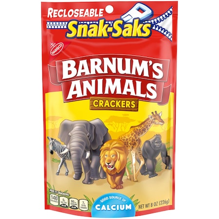 Nabisco Barnums Animal Crackers Lunchbox Snak Saks 8 Oz., PK12